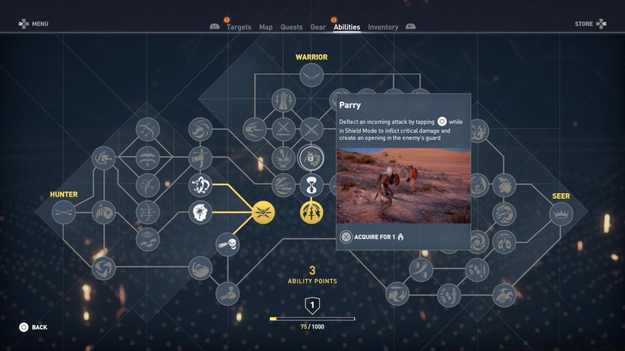 Warrior Ability: Parry (Requires 1 Ability Point)